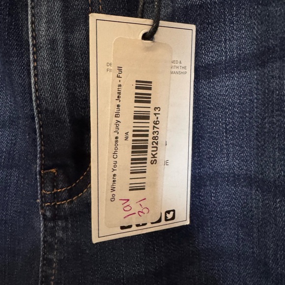 NEW Judy Blue Dark Blue Flare Jeans High Waist - Picture 10 of 11